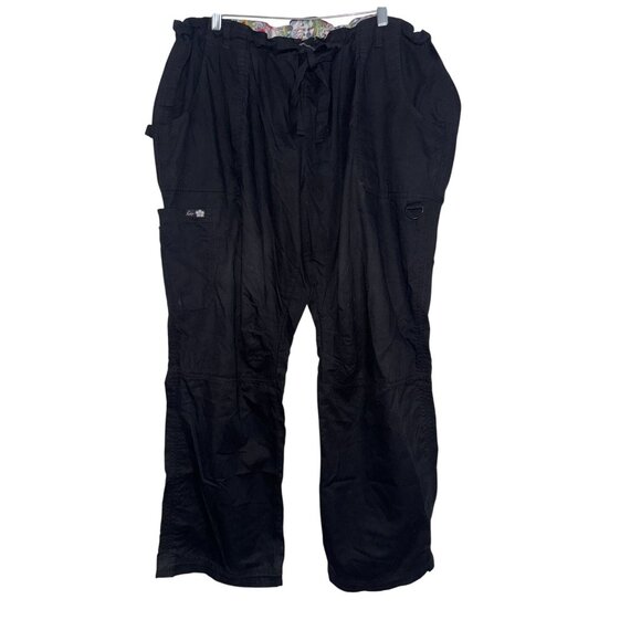 Kelly Peterson Womens Black Cargo Pants 3X With Drawstring Waist & Colorful Trim - Picture 1 of 8